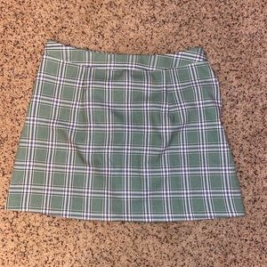 NWOT Princess Polly green plaid mini skirt